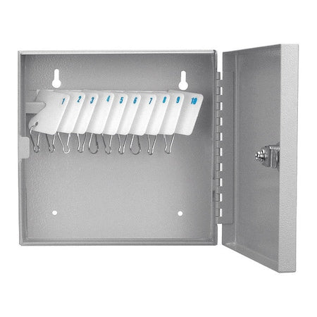 Key Cabinet, Steel, Gray, 10 Key Capacity
