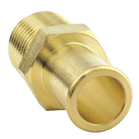 Hose Barb, 5/8 In Barb, 1/2 In MNPT, Brass, Hex Head Size: 7/8 in