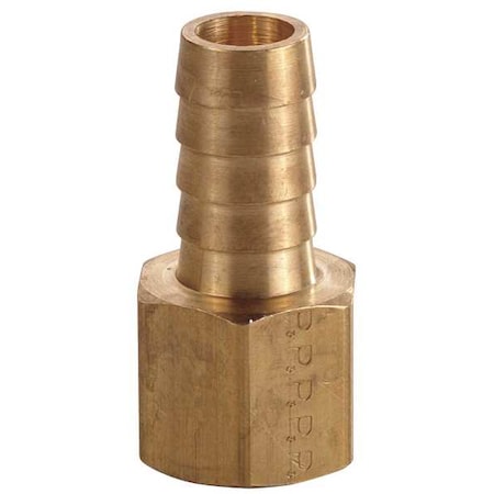Hose Barb, 1/4 In Barb, 1/4 In FNPT, Brass