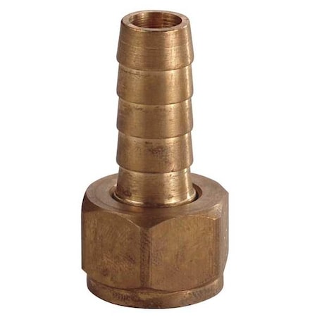 Hose Barb, 1/4 In Barb, 1/4 In FNPSM, Brass