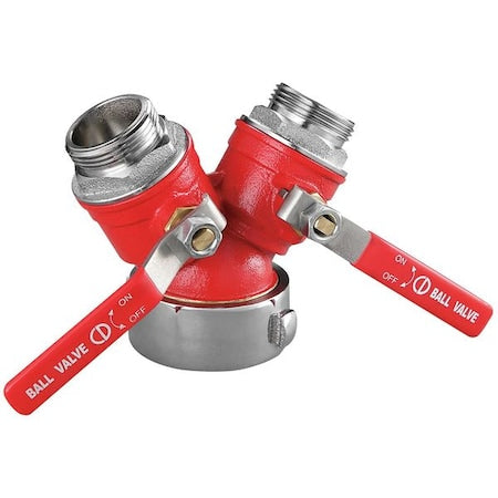 WYE Valve, 2-1/2 NST x 1-1/2 NST, Brass