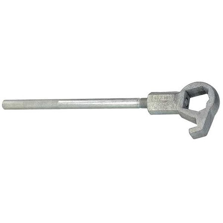 Adjustable Hydrant Wrench, Hex, 16.56 in Length, Fits 1 1/2 in to 3 in Nut, Iron Handle and Head