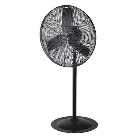 Light Duty Industrial Fan, Pedestal Mount, 24 in Blade Dia, 115V, 3,510/6,400 cfm, Oscillating