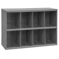 Pigeonhole Bin Unit, 33.75 in W x 8.5 in D x 19.25 in H, 8 Compartments, Gray, Steel