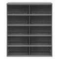Pigeonhole Bin Unit, 33.75 in W x 12 in D x 42 in H, 10 Compartments, Gray, Steel