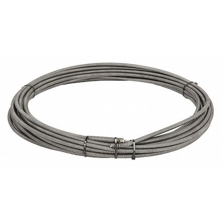 Drain Cleaning Cable, 3/8 in Dia, 75 ft Length, Inner Core, Coupling, 2 1/2 in Max Pipe Dia