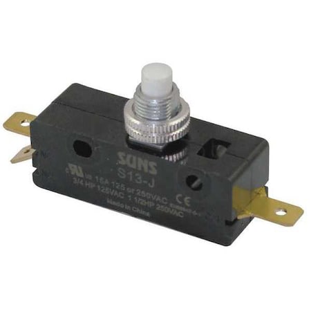 Snap Action Switch, Panel Mount, Plunger Actuator, SPDT, 15 A at 240 V AC Contact Rating