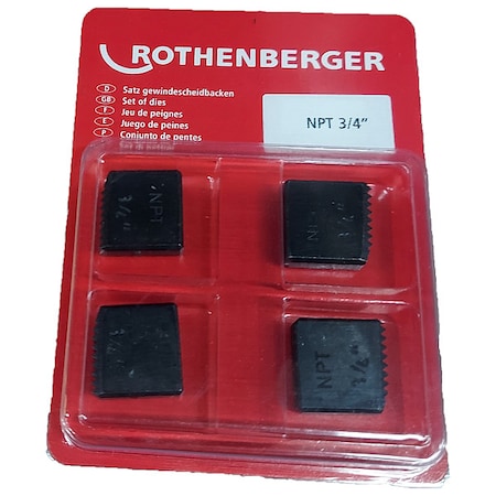 Pipe Threading Dies, NPT, 3/4 in