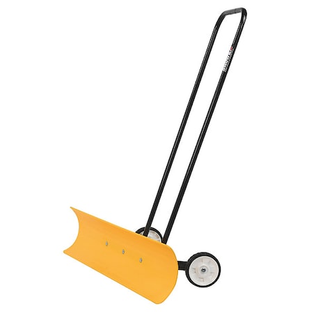 Snow Pusher, 36 in W x Plastic Blade, 46 in L Fiberglass Handle