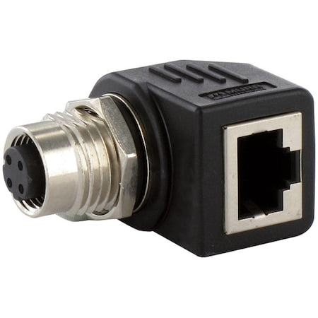 Adapter, M12, Female, Straight, RJ45