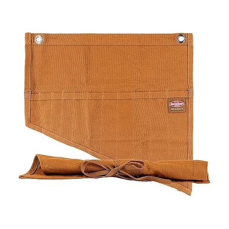 Tool Pouch, Wrench Roll, Brown, Canvas, 11 Pockets