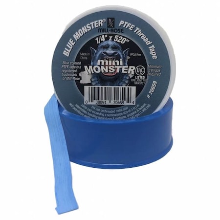 Blue Monster PTFE Thread Seal Tape, 1/4"W