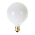 15 W G16 1/2 Incandescent - Satin White - 2500 Hours - 83L - Candelabra Base - 130V