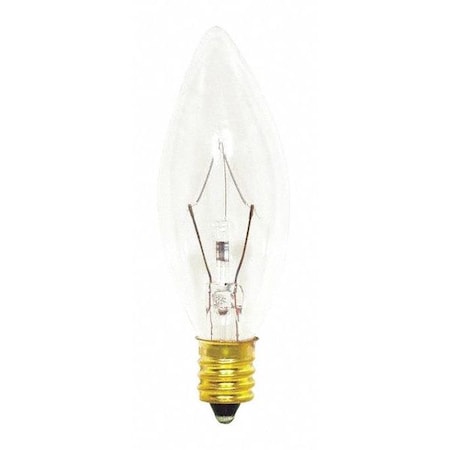 25 W B8 Incandescent - Clear - 1500 Hours - 212L - Candelabra Base - 130V