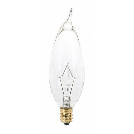 25 W CA8 Incandescent - Clear - 2500 Hours - 210L - Candelabra Base - 130V