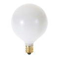 25 W G16 1/2 Incandescent - Satin White - 1500 Hours - 202L - Candelabra Base - 120V