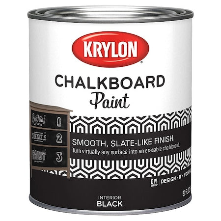 Interior Paint, Smooth, Water Base, Black, 1 qt