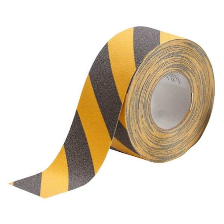 Anti Slip Tape Film: Polyester, Adhesive: Acrylic Proprietary Grit Size, Black/Yellow, 3"" W x