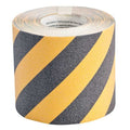 Anti Slip Tape Film: Polyester, Adhesive: Acrylic Proprietary Grit Size, Black/Yellow, 6"" W x