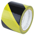 Hazard Warning Tape Vinyl Black/Yellow, 3" W x 18 yd. L, 8 mil Thick