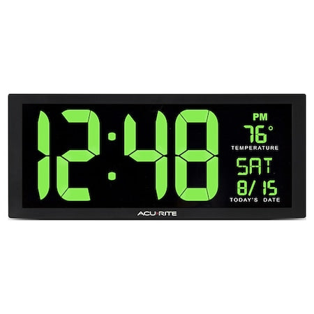 Large Digital Clock W/ Indoor Temperature, 14.5"