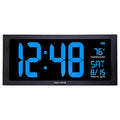 Jumbo Digit Calendar Clock W/ Indoor Temperature, 18", Blue