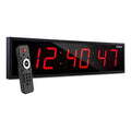Digital Clock,LED,Rectangle,24"" W,Red
