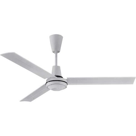 Commercial Ceiling Fan, 3 ft Blade Dia, 3 Blades, Variable Speeds, 120V AC, White