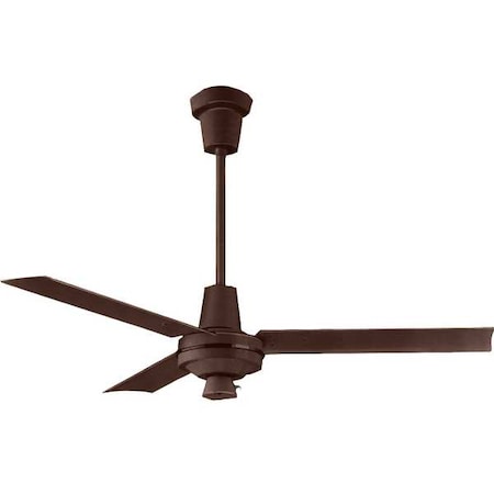 Commercial Ceiling Fan, 56 in Blade Dia, 3 Blades, Variable Speeds, 120V AC, Brown