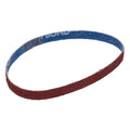 Sanding Belt, 3/8 in W, 13 in L, Coated, Zirconia Alumina, 60 Grit, Medium, Red
