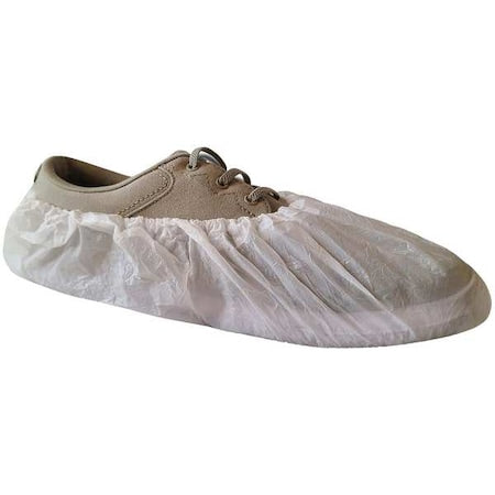 Disposable Shoe Covers, CPE, White, Slip Resistant Sole: No , XL