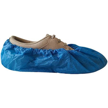 Disposable Shoe Covers, CPE, Blue, Slip Resistant Sole: Yes , XL