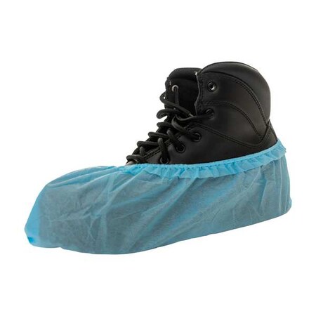 Disposable Shoe Covers, CPE, Blue, Slip Resistant Sole: Yes , XL