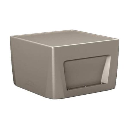 Rectangle End Table, 24 in W, 24 in L, 15 in H, Polyethylene, Stone Gray