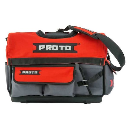 Tool Bag, Red, Bottom: Plastic, Fabric, Handle: Leather, 24 Pockets