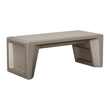 Bench, 21 in W, 48 in L, 18 in H, Gray