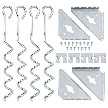 Steel Earth Anchor Kit, Gray