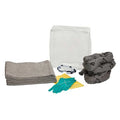 Spill Kit, 9 gal Volume Absorbed per Kit, Bag, Clear