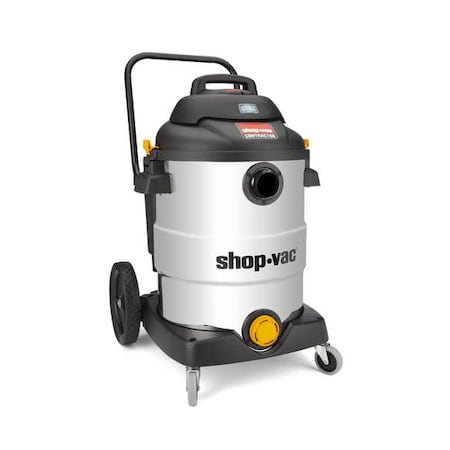 Shop Vacuum, 16 gal Tank Size, Stainless Steel, 2 in Vacuum Hose Dia, 12 ft Hose Lg