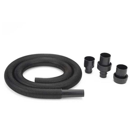 Vacuum Hose, 8 ft L, Black, Plastic