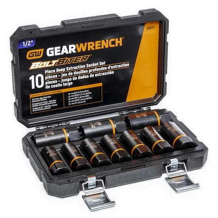 10 Piece 1/2" Drive Bolt Biter Deep Extraction Socket Set