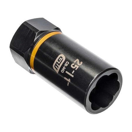 Bolt Biter Drive Deep Extraction Socket, 1/2 in Drive, 1 in Socket Size, 25 mm, 6 pt, Black Oxide