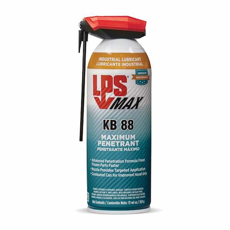 Penetrating Lubricant, 13 oz, Aerosol Spray Can, Petroleum Distillates Base, 185 Degrees F Max Op Temp, H2-No Food Contact, Colorless
