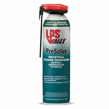 Degreaser, Presolve, 15 oz, Aerosol Spray Can, Gas