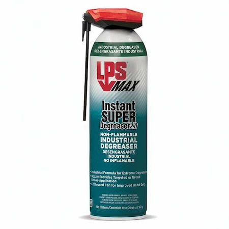 LPS Max, Instant Super Degreaser, 20 oz, Aerosol Spray Can, Gas, 12 PK
