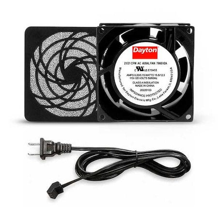 Square Axial Fan Kit, 120V AC, Cast Aluminum, 3 5/8 in W.