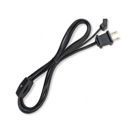 Power Cord, 72 in L, Black, 115V AC