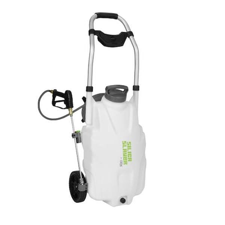9 gal Battery Operated Sprayer, Poly, 20 ft L Hose, Adjustable Cone Nozzle Spray Pattern