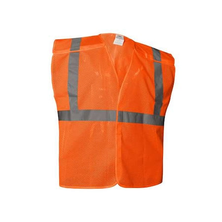 Hi-Vis Safety Vest L Class 2 X Back, , Hook and Loop 0 Pockets, No Mic Tab, {delete}