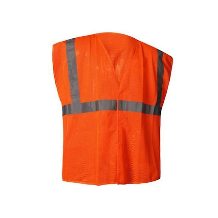Hi-Vis Safety Vest S Class 2 U Back, , Hook and Loop 0 Pockets, No Mic Tab, {delete}